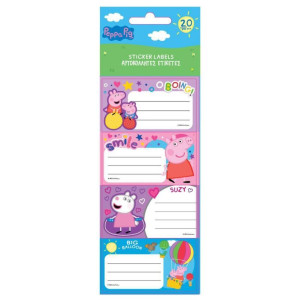 ΕΤΙΚΕΤΕΣ ΑΥΤΟΚΟΛΛΗΤΕΣ "PEPPA PIG" 20 ΤΕΜΑΧΙΑ ΣΕ 5 ΦΥΛΛΑ