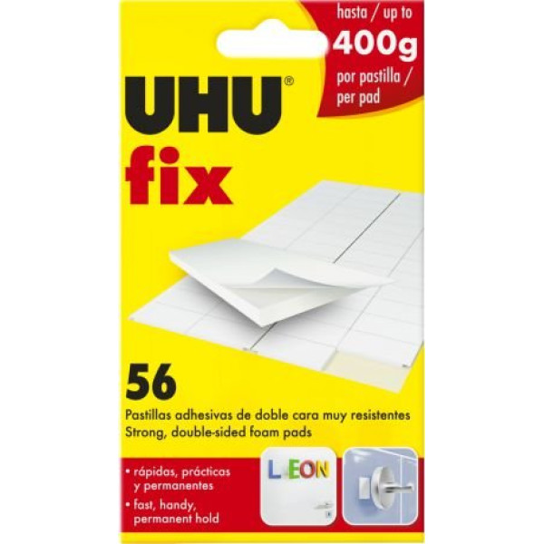 UHU FIX 56ΤΕΜ ΔΥΝΑΤΑ ΑΦΡΩΔΗ ΑΥΤΟΚΟΛΛΗΤΑ
