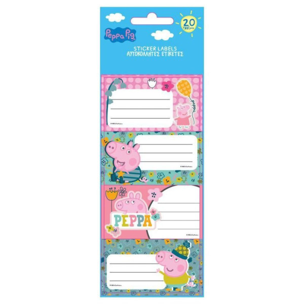 ΕΤΙΚΕΤΕΣ ΑΥΤΟΚΟΛΛΗΤΕΣ "PEPPA PIG" 20 ΤΕΜΑΧΙΑ ΣΕ 5 ΦΥΛΛΑ