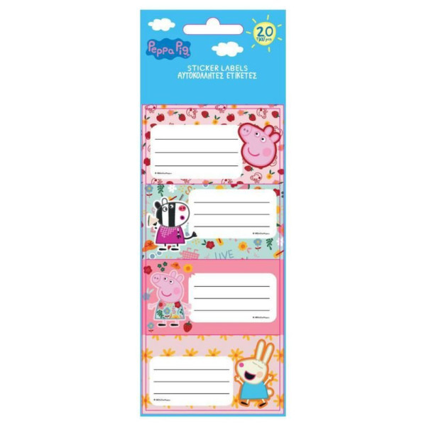 ΕΤΙΚΕΤΕΣ ΑΥΤΟΚΟΛΛΗΤΕΣ "PEPPA PIG" 20 ΤΕΜΑΧΙΑ ΣΕ 5 ΦΥΛΛΑ