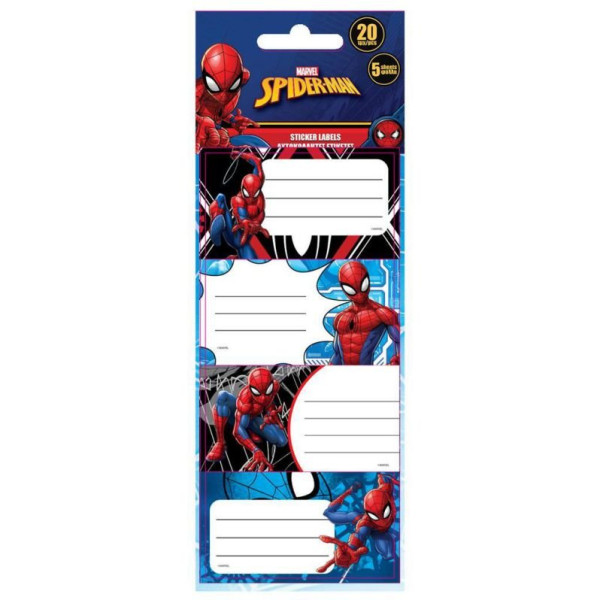 ΕΤΙΚΕΤΕΣ ΑΥΤΟΚΟΛΛΗΤΕΣ "SPIDERMAN" 20 ΤΕΜΑΧΙΑ ΣΕ 5 ΦΥΛΛΑ
