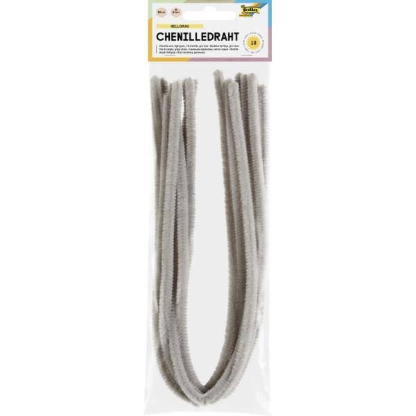 ΣΥΡΜΑ ΠΙΠΑΣ 8ΜΜ-50CM LIGHT GREY 10ΤΕΜ FOLIA