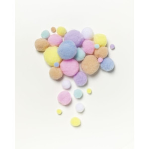 ΠΟΜΠΟΜ PASTEL ΔΙΑΦΟΡΑ ΜΕΓΕΘΗ 30ΤΕΜ FOLIA