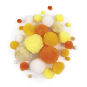 ΠΟΜΠΟΜ COLOUR TONE MIX 30ΤΕΜ YELLOW ΔΙΑΦΟΡΑ ΜΕΓΕΘΗ FOLIA