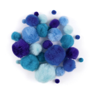 ΠΟΜΠΟΜ COLOUR TONE MIX BLUE ΔΙΑΦΟΡΑ ΜΕΓΕΘΗ 30ΤΕΜ FOLIA