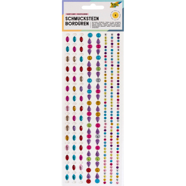 ΠΕΡΛΕΣ ΚΑΙ ΣΤΡΑΣΑΚΙΑ SWEET CANDY ΑΥΤΟΚΟΛΛΗΤΑ 80ΤΕΜ FOLIA