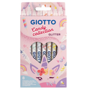 ΜΑΡΚΑΔΟΡΟΙ GIOTTO GLITTER 8 ΤΜΧ CANDY COLLECTION