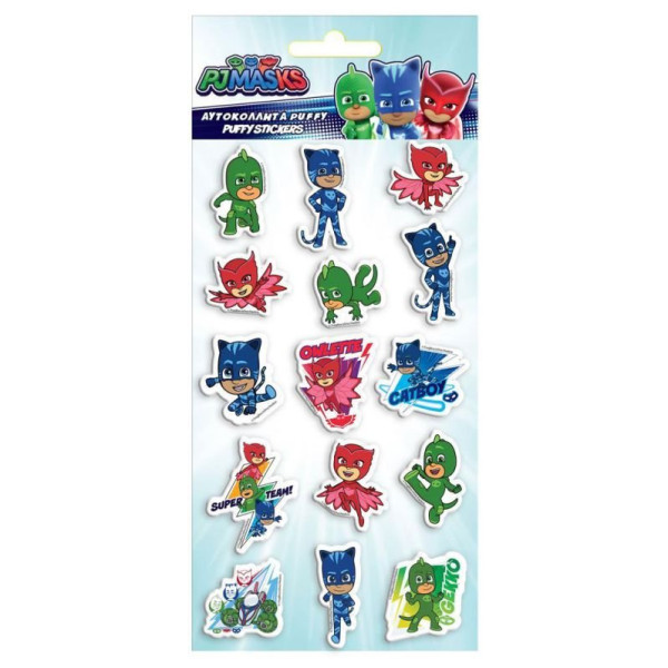 ΑΥΤΟΚΟΛΛΗΤΑ PUFFY "PJ MASKS" 10x22cm