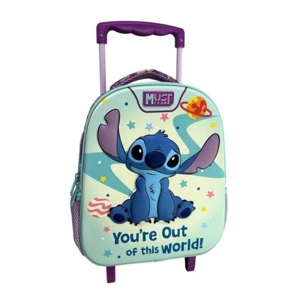 ΣΧΟΛΙΚΗ ΤΣΑΝΤΑ ΤΡΟΛΕΪ ΝΗΠΙΟΥ DISNEY LILO & STITCH YOU RE OUT OF THIS WORLD MUST TEAM 2 ΘΗΚΕΣ