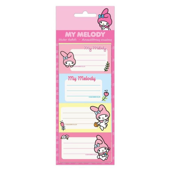 ΕΤΙΚΕΤΕΣ ΑΥΤΟΚΟΛΛΗΤΕΣ "MY MELODY" 20 ΤΕΜΑΧΙΑ ΣΕ 5 ΦΥΛΛΑ