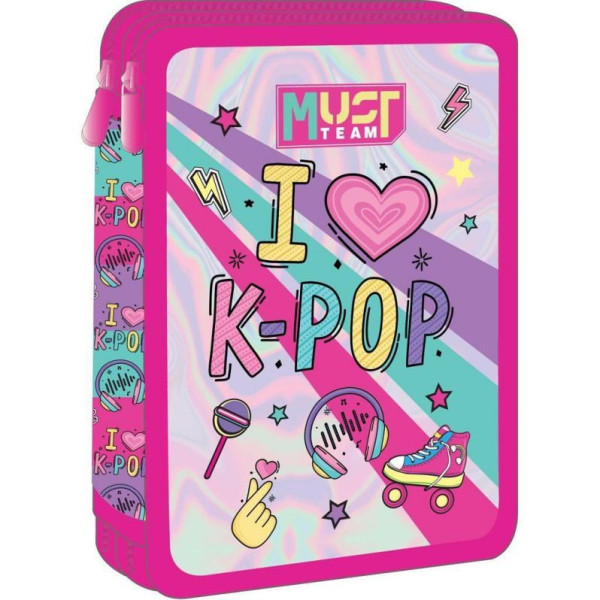 ΣΧΟΛΙΚΗ ΚΑΣΕΤΙΝΑ ΔΙΠΛΗ ΓΕΜΑΤΗ "I LOVE K-POP" MUST TEAM