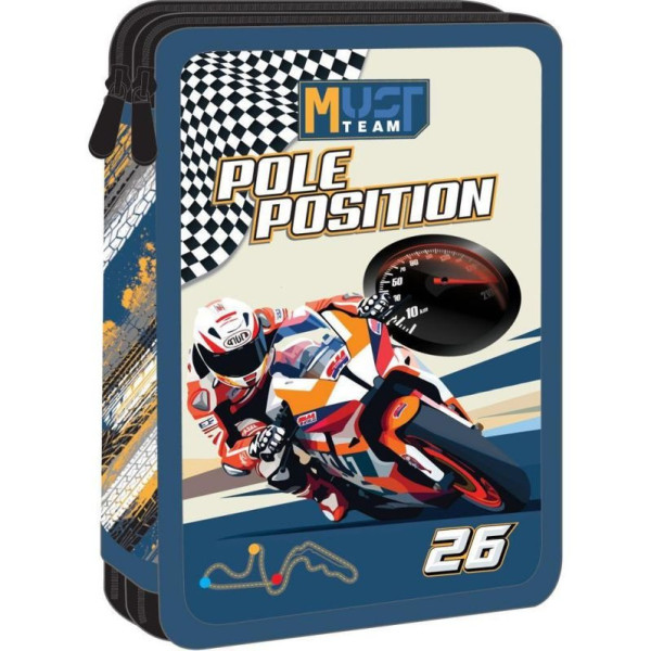 Σχολική Κασετίνα Διπλή Γεμάτη Must Team Pole Position