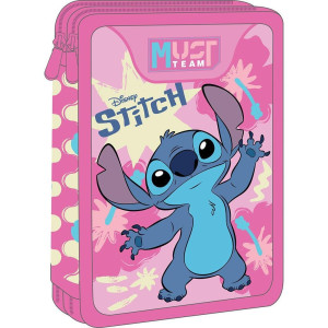Σχολική Κασετίνα Διπλή Γεμάτη Disney Stitch Must Team