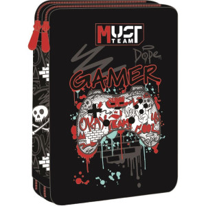 Σχολική Κασετίνα Διπλή Γεμάτη Must Team Game Pad