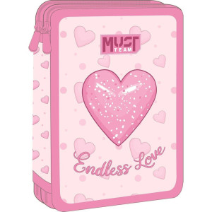 Σχολική Κασετίνα Διπλή Γεμάτη Must Team Compact Endless Love