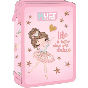 Σχολική Κασετίνα Διπλή Γεμάτη Must Team Shiny Ballerina