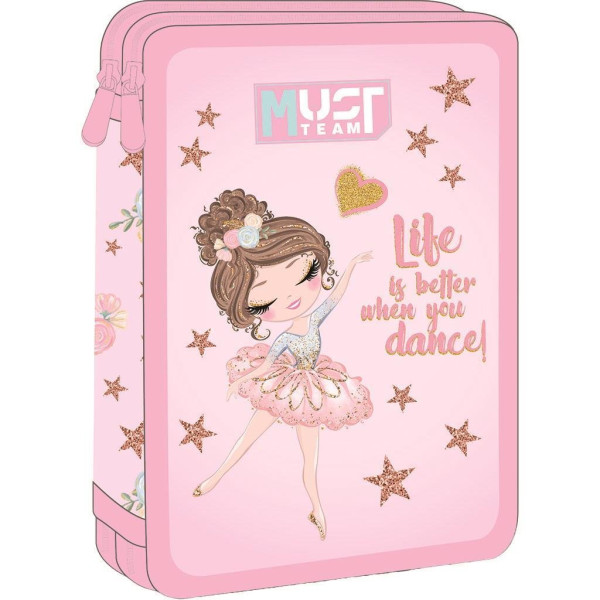 Σχολική Κασετίνα Διπλή Γεμάτη Must Team Shiny Ballerina