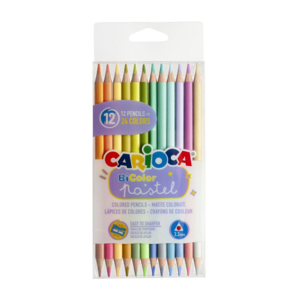 ΣΕΤ ΞΥΛΟΜΠΟΓΙΕΣ ΔΙΠΛΕΣ BICOLOR PASTEL 3.3mm 24 ΧΡΩΜΑΤΩΝ
