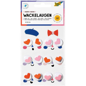 ΜΑΤΑΚΙΑ ΚΥΜΑΤΙΣΤΑ ΚΑΡΔΙΕΣ 20mm ΑΤΥΤΟΚΟΛΛΗΤΑ ,12ΤΕΜ FOLIA