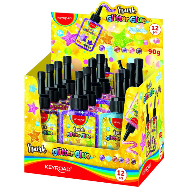 ΚΟΛΛΑ GLITTER ΧΡΩΜΑΤΙΣΤΗ ΥΓΡΗ 90GR KEYROAD ΣΕ 6ΧΡΩΜΑΤΑ