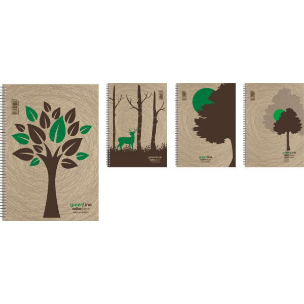 ΤΕΤΡΑΔΙΟ ΣΠΙΡΑΛ GREENLINE 21X29/180 ΣΕΛ 3Θ