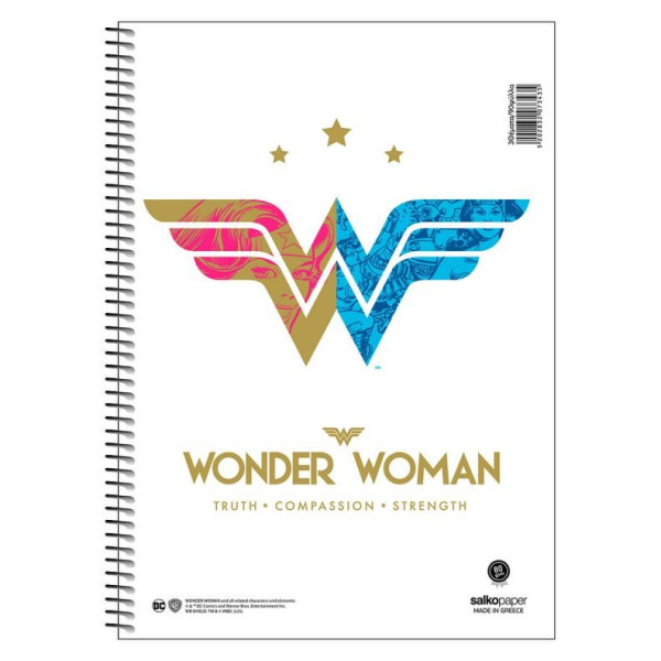 ΤΕΤΡΑΔΙΟ ΣΠΙΡΑΛ WONDER WOMAN - BELIEVE 21Χ29 2Θ 120ΣΕΛ