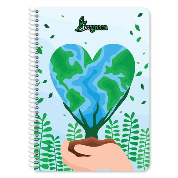ΤΕΤΡΑΔΙΟ ΣΠΙΡΑΛ "LIVE GREEN" 17x25/60 ΦΥΛΛΑ 3 ΘΕΜΑΤΩΝ