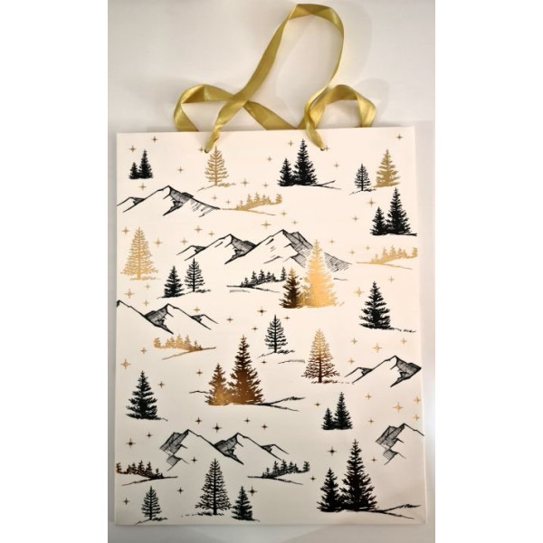 ΣΑΚΟΥΛΑ ΔΩΡΟΥ ΧΡΙΣΤΟΥΓΕΝΝΩΝ 26,5Χ33,5Χ13CM PREMIUM FOREST VIEW WHITE