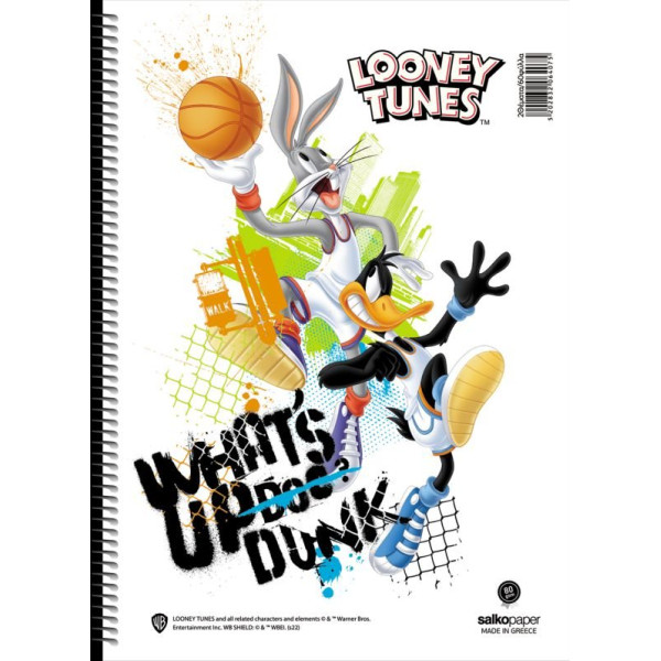 ΤΕΤΡΑΔΙΟ ΣΠΙΡΑΛ "LOONEY TUNES - STREET MOVES" 21x29/60ΣΕΛ-1 ΘΕΜΑ