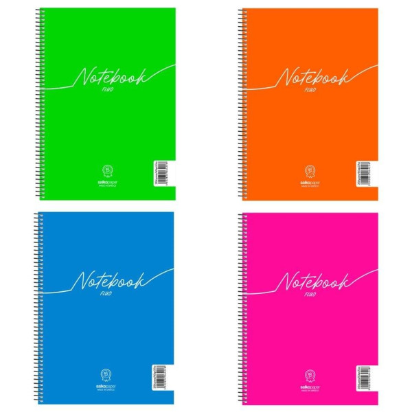 ΤΕΤΡΑΔΙΟ ΣΠΙΡΑΛ "NOTEBOOK FLUO" 21x29/60ΣΕΛ-1 ΘΕΜΑ
