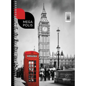ΤΕΤΡΑΔΙΟ ΣΠΙΡΑΛ "MEGAPOLIS" 17x25/180ΣΕΛ-3 ΘΕΜΑΤΑ