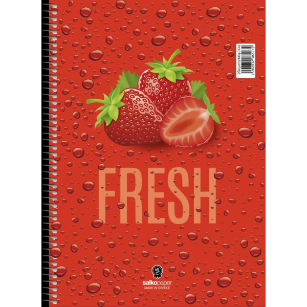 ΤΕΤΡΑΔΙΟ ΣΠΙΡΑΛ "FRESH" 17x25/240ΣΕΛ-4 ΘΕΜΑΤΑ