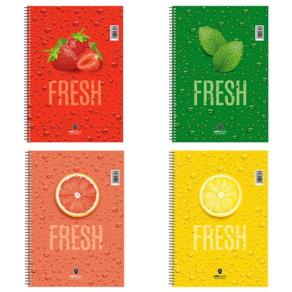 ΤΕΤΡΑΔΙΟ ΣΠΙΡΑΛ "FRESH" 17x25/240ΣΕΛ-4 ΘΕΜΑΤΑ