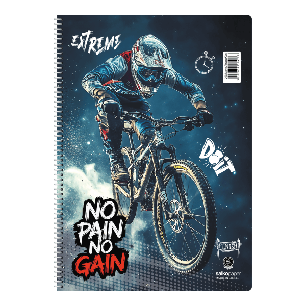 ΤΕΤΡΑΔΙΟ ΣΠΙΡΑΛ "NO PAIN NO GAIN" 21x29/60ΣΕΛ-1 ΘΕΜΑ
