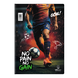 ΤΕΤΡΑΔΙΟ ΣΠΙΡΑΛ "NO PAIN NO GAIN" 21x29/240ΣΕΛ-4 ΘΕΜΑΤΑ