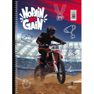ΤΕΤΡΑΔΙΟ ΣΠΙΡΑΛ "NO PAIN NO GAIN" 17x25/60ΣΕΛ-1 ΘΕΜΑ