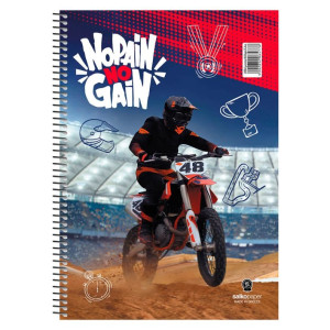 ΤΕΤΡΑΔΙΟ ΣΠΙΡΑΛ "NO PAIN NO GAIN" 17x25/120ΣΕΛ-2 ΘΕΜΑΤΑ