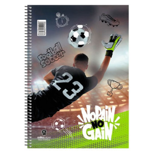 ΤΕΤΡΑΔΙΟ ΣΠΙΡΑΛ "NO PAIN NO GAIN" 17x25/120ΣΕΛ-2 ΘΕΜΑΤΑ