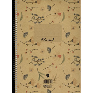 ΤΕΤΡΑΔΙΟ ΣΠΙΡΑΛ "FLORAL" 17x25/240ΣΕΛ-4 ΘΕΜΑΤΑ