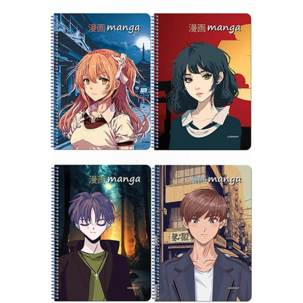 ΤΕΤΡΑΔΙΟ ΣΠΙΡΑΛ MANGA 17x25/60Φ-2 ΘΕΜΑΤΑ