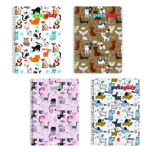 ΤΕΤΡΑΔΙΟ ΣΠΙΡΑΛ "PETS PLAY" 17x25/60ΣΕΛ 2 ΘΕΜΑΤΩΝ