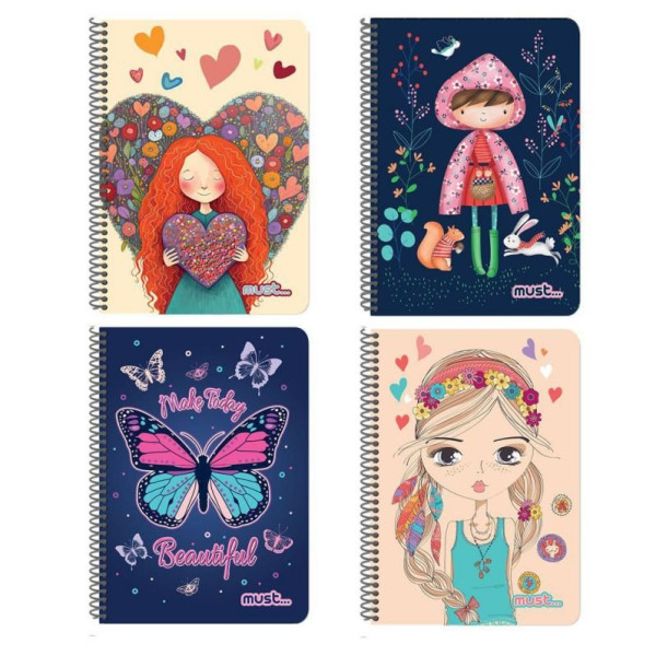 ΣΠΙΡΑΛ 17X25 MUST SWEETY 2Θ 60 ΦΥΛΛΑ 4 ΣXΕΔΙΑ