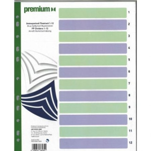 ΔΙΑΧΩΡΙΣΤΙΚΑ ΠΛΑΣΤΙΚΑ 1-12 Α4 ΜΕ ΑΡΙΘΜΗΤΙΚΗ ΘΕΜΑΤΟΠΟΙΗΣΗ