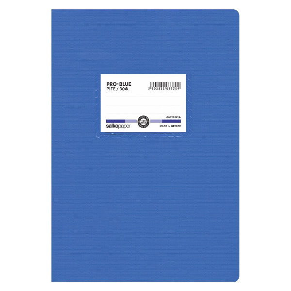 ΤΕΤΡΑΔΙΟ "PRO BLUE" ΡΙΓΕ 17x25 100 ΦΥΛΛΑ
