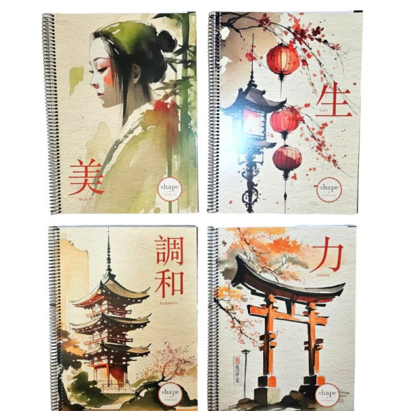 ΤΕΤΡΑΔΙΟ ΣΠΙΡΑΛ JAPAN 21x29/120Φ A4 4 ΘΕΜΑΤΑ 70g