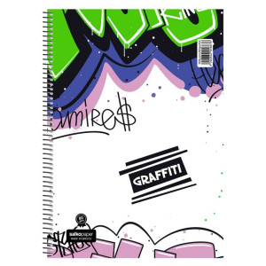 ΤΕΤΡΑΔΙΟ ΣΠΙΡΑΛ "GRAFFITI" 21x29/180ΣΕΛ-3 ΘΕΜΑΤΑ