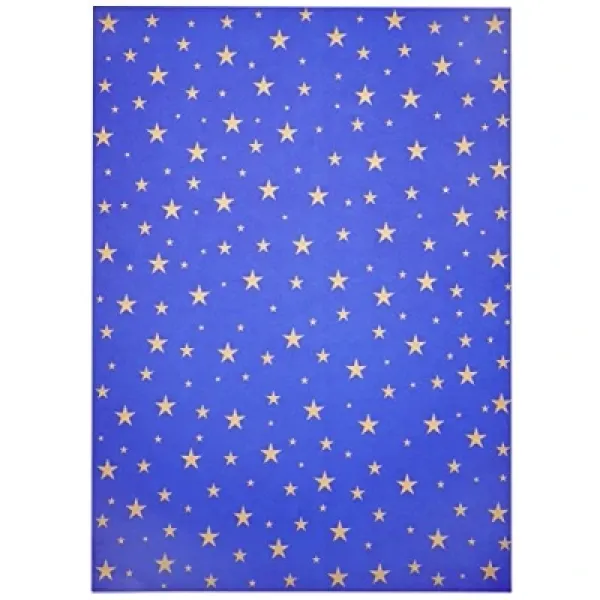 ΧΑΡΤΟΝΙ ΜΕ ΣΧΕΔΙΑ GOLD STARS 50X70 300G/BLUE-GOLD
