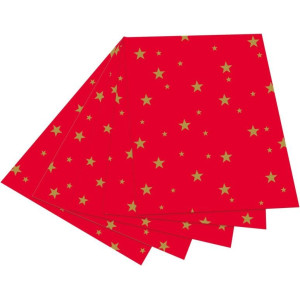 ΧΑΡΤΟΝΙ ΜΕ ΣΧΕΔΙΑ GOLD STARS 50X70 300G/RED-GOLD