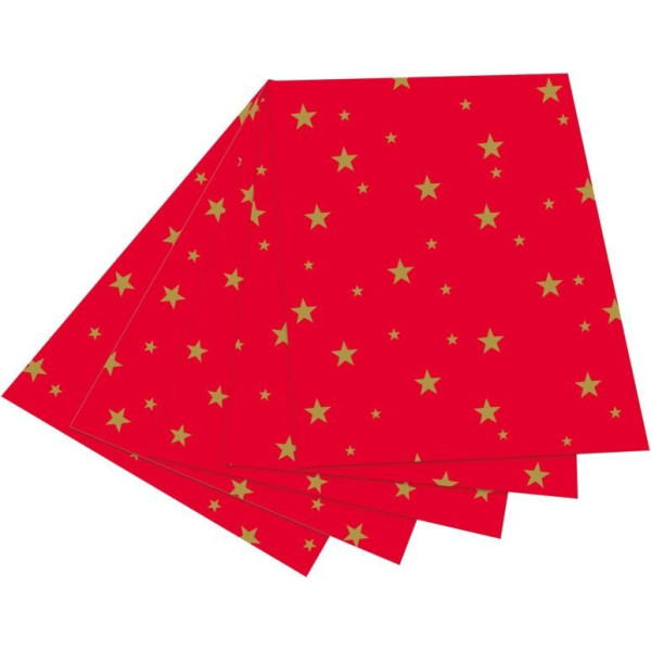 ΧΑΡΤΟΝΙ ΜΕ ΣΧΕΔΙΑ GOLD STARS 50X70 300G/RED-GOLD