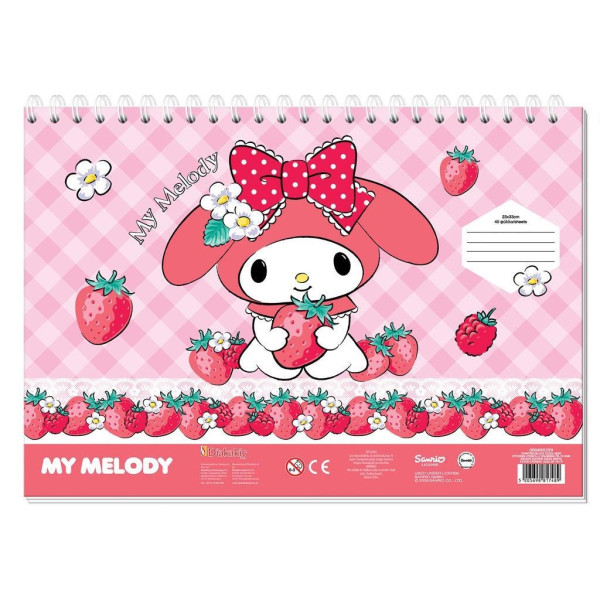ΜΠΛΟΚ ΖΩΓΡΑΦΙΚΗΣ "MY MELODY" 23x33cm 40 ΦΥΛΛΑ ΑΥΤΟΚΟΛΛΗΤΑ-ΣΤΕΝΣΙΛ- 2ΣΕΛ ΧΡΩΜ/ΣΜΟΥ ΣΕ 2 ΣΧΕΔΙΑ